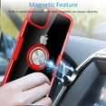 thumbnail image 5 of Designed for iPhone 11 Pro Max 6.5 inch Case, Carbon Fiber Design Clear Crystal Anti-Scratch Case with 360 Degree Rotation Ring Kickstand(Work with Magnetic Car Mount) for iPhone Pro Max,Red, 5 of 14