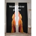 thumbnail image 5 of Sheer Curtains 84 Inches Long 2 Panels Set for Living Room, Funny Chicken Semi Sheer Curtains for Windows, Welcome To OUR Place Modern Retro Voile Window Treatments Rod Pocket Curtain, 5 of 7