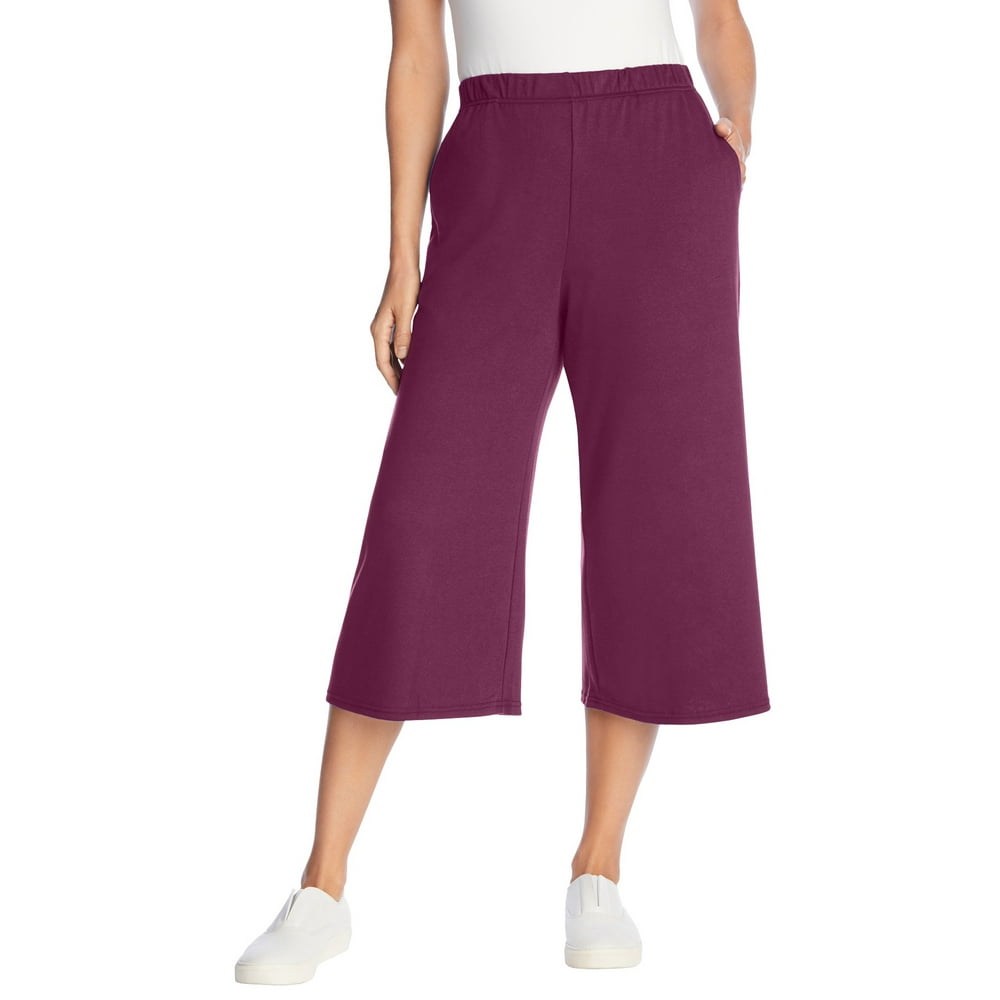 Woman Within Woman Within Women's Plus Size 7Day Knit Culotte Pants