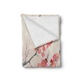 thumbnail image 2 of Floral Soft Flannel Fleece Throw Blanket, Cherry Blossoms Sakura Eastern Old Style Painting Print Vintage Theme, Cozy Plush for Indoor and Outdoor Use, 50" x 60", Pink Beige Grey, by Ambesonne, 2 of 5