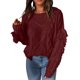 thumbnail image 1 of Gibobby Suéteres para mujer, Suéter clásico de algodón Suave con Cuello Barco para Mujer Suéter para Mujer(RD1,XG), 1 of 5