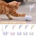 thumbnail image 2 of CAROOTU Electric Robotic Cat Toys With Feathers Automatic Steering Rotating USB Charging for Cat Kitten, 2 of 7