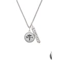 thumbnail image 2 of Delight Jewelry Silvertone Domed Black MNA Silvertone Forever Bar Charm Necklace, 23", 2 of 4