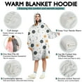thumbnail image 5 of Wearable Oversized Blanket,White Cosmic Pattern Wearable Blanket Hoodie for Adults,Cozy Hooded Blankets with Super Pockets,Super Warm Fuzzy Pullover for Women & Men, 5 of 6