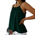 thumbnail image 5 of Miluxas Women's Solid Spaghetti Strap Cami Top Textured Ruched Casual Loose Fit Sleeveless Tank Tops Green, 5 of 8