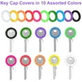 thumbnail image 3 of 30PCS Key Caps Covers Tags, House Key Covers Color Key Coded Key ID Rings, Key Cap Key Color Identifier Rings in 10 Assorted Colors Perfect Coding System to Tag Your Keys, 3 of 7