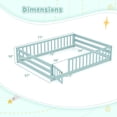 thumbnail image 3 of Costway Full Size Floor Bed with Full Length Safety Guardrails & Door for Boys, Girls Icy Aqua, 3 of 10