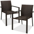thumbnail image 1 of Juego de 2 sillas de comedor de mimbre para exteriores Best Choice, color marrón, 1 of 7