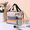 thumbnail image 3 of Bolsa de maquillaje transparente, bolsa impermeable, bolsa de cosméticos de viaje para mujeres, bolsa compatible con la aerolínea del aeropuerto, paquete de 3, 3 of 5