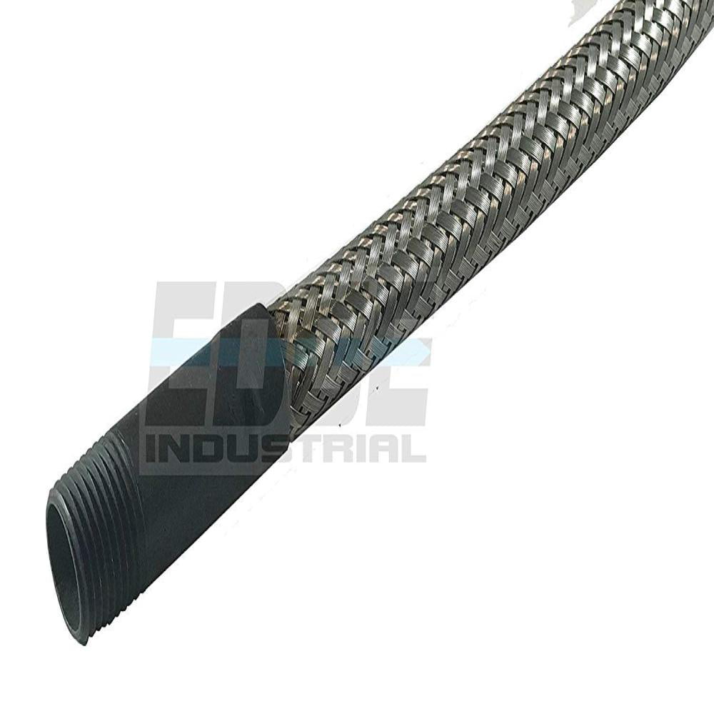 MADE IN USA 1 MALE NPT ENDS x 36 inch TOTAL LENGTH STAINLESS STEEL BRAIDED FLEX INDUSTRIAL GRADE HEAVY DUTY FLEXIBLE METAL HOSE CONNECTOR 