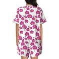 thumbnail image 3 of Bingfone Orchids Flowers Print Pajamas Sets for Women Soft Short-Sleeved Pjs with Lounge Shorts Two Piece Sleepwear, 3 of 8