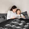 thumbnail image 4 of Manfei Black Geometric Dot Twin Comforter Sets,Ribbon Bowknot Bedding Set,Black Reversible,2-Piece,1 Comforter and 1 Pillowcase, 4 of 7