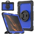 thumbnail image 2 of for Samsung Galaxy Tab S8+ Plus/S7 FE/S7+ Plus Case 12.4 inch, 360 Rotating Shockproof Cover with Stand, Handle, Shoulder Strap (SM-X800/T730/T970), Dark Blue Panel, 2 of 7