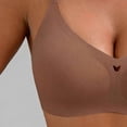 thumbnail image 4 of Zpanxa Bras for Women No Underwire Solid Seamless Wireless Bra V-Neck Adjustable Thin Straps Scalloped Hem Center Heart Detail Pullover Style, 4 of 5
