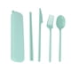 thumbnail image 1 of Granjero Gordo 2 juegos de cuchillos, tenedores y cucharas de paja de trigo reutilizables, vajilla portátil para picnic, camping o uso diario, cubiertos ecológicos (verde), 1 of 4