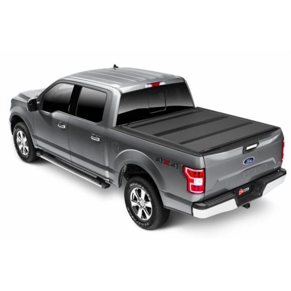 BAK Industries Tonneau Cover 448339 BAKFlip MX4; Hard Folding; 2 Folds/3 Panels; Lockable Using Tailgate Handle Lock; Matte Black; Aluminum; Can Be Used With BAK Tool Box