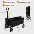 thumbnail image 2 of PINDEE 38 Inch Collapsible Wagon Cart Large Capacity 330 LBS Heavy Duty Folding Garden Utility Cart with Wheels for Beach Camping.Black, 2 of 9