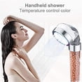 thumbnail image 3 of LNGOOR Shower Head, Ionic Filter Filtration High Pressure Water Saving 3 Colors Automatically No Batteries Needed Spray Handheld Showerheads, 3 of 6