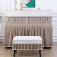 thumbnail image 2 of New Nordic-Style Piano Dust Cover – Cotton Linen Velvet Full & Half Cover with Matching Bench Cover (blue,H098 double stool cover), 2 of 5