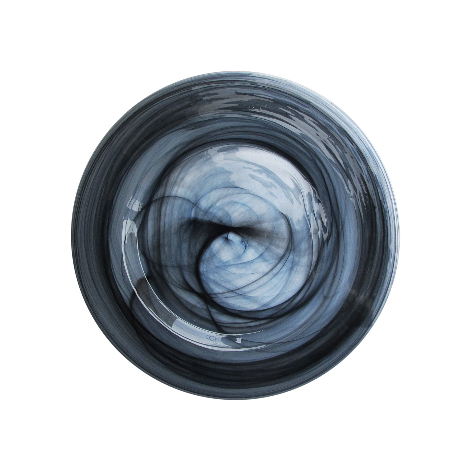 American Atelier 13" Textured Glass Decorative Plate, Blue