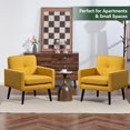 thumbnail image 6 of Modern Breathable Farbic Accent Chair with Arms, Upholstered Lounge Chair For Living room Bedroom Reading Home Office(1PC,Yellow), 6 of 9