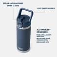 thumbnail image 2 of YETI Rambler 18 oz Bottle, Vacuum Insulated, Stainless Steel with Color Matching Straw Cap, Rescue Red, 2 of 8