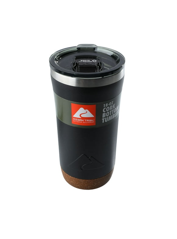 Ozark Trail 18OZ Insulated Stainless Steel Tumbler with Cork Bottom-Black