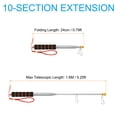 thumbnail image 2 of Uxcell Telescopic Handheld Flagpoles 5 Feet Sponge Handle Pole w Clips 10 Sections Orange, 2 of 6