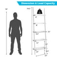 thumbnail image 2 of Costway Ladder Shelf 5-Tier Plant Stand Wall-leaning Bookcase Display Rack White, 2 of 10