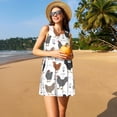 thumbnail image 3 of Yiaed Retro Rooster Print Women's Sleeveless Dress, Loose Fit Summer Dress, Casual Sleeveless Dress for Women, 3 of 7