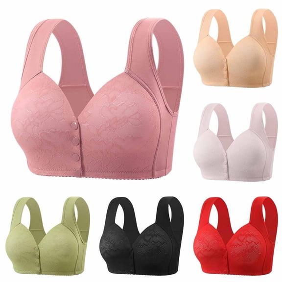Women'S Wirefree Front Closure Bra with Gathered Breathable Comfort for Everyday Wear 46
