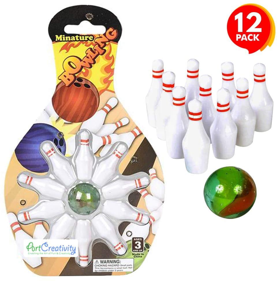 Desktop Miniature Bowling Game Set 10 Bowling & 1 Marble Pinball for Kids Playing Fun Toy 