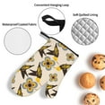 thumbnail image 3 of Sikiie Yellow Flowers Hummingbird Oven Mitts and Pot Holders, Silicone Oven Gloves, Heat Resistant Oven Mitts 4Pcs Set, 3 of 6