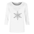 thumbnail image 3 of Snowflake Christmas Shirts Women Xmas Snow Graphic Tee Family Winter Holiday Merry Christmas Tops, 3 of 4