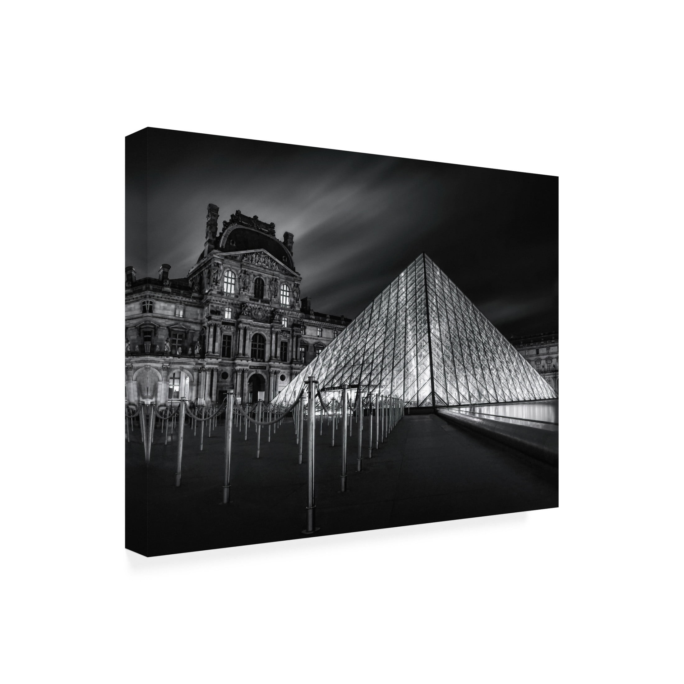 Trademark Fine Art Catherine W Louvre at Night Canvas Wall Art