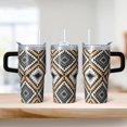 thumbnail image 2 of Bohemian Aesthetic Travel Cup 20oz with Lid and Straw - Stainless Steel Insulated Tumbler, Double Wall Vacuum Thermal Coffee Mug, Leakproof, 2 of 5