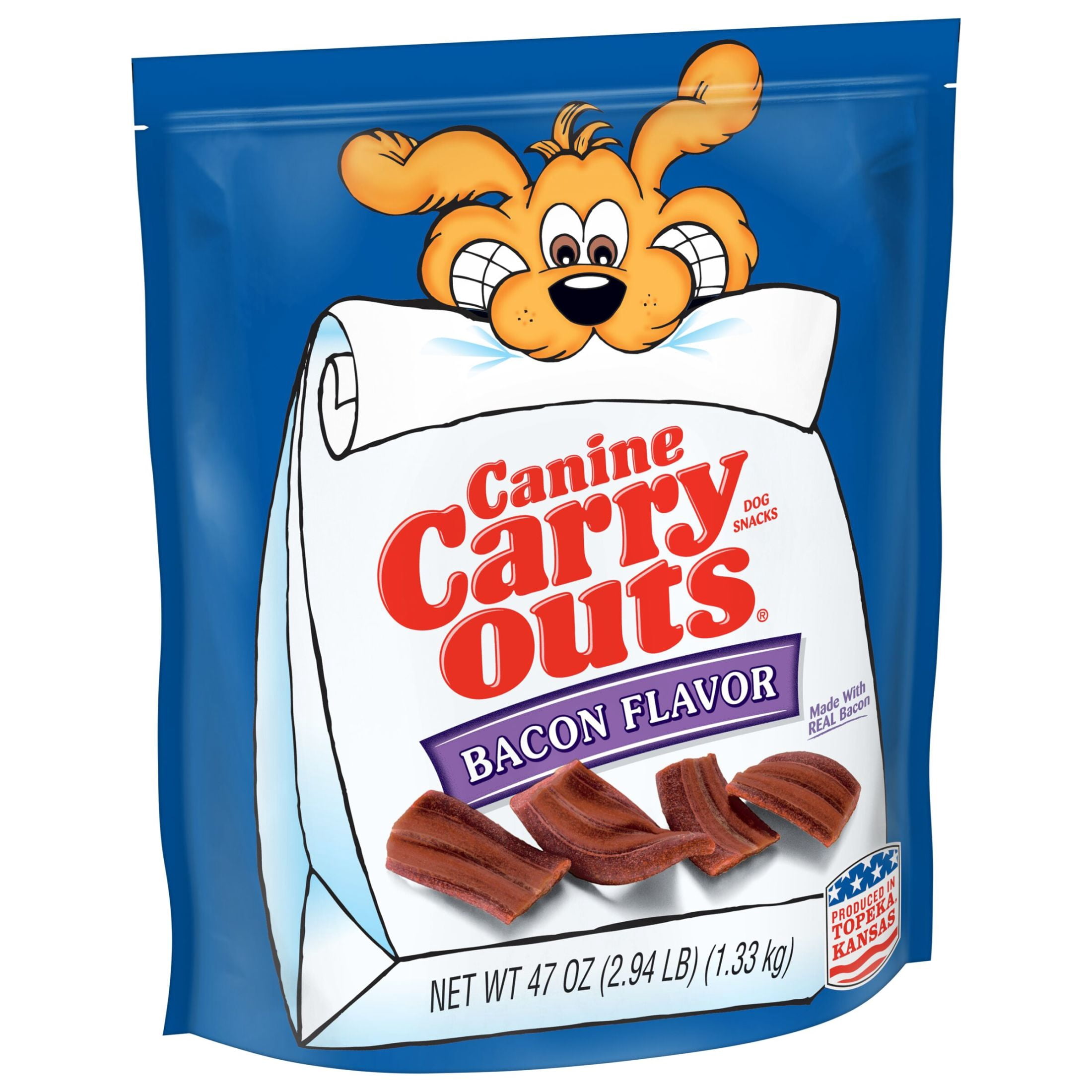 (6 pack) Canine Carry Outs Bacon Flavor Dog Treats, 47oz Bag