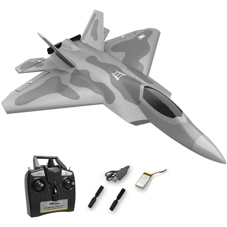 pude transfusion Chip Top Race F-22 Raptor RC Jet Plane - Battery Powered 4 Channel Remote Control  Airplane for Acrobatics with 6 Axis Gyro and Range Over 300 ft. - Perfect RC  Plane for Kids and Adults. - Walmart.com