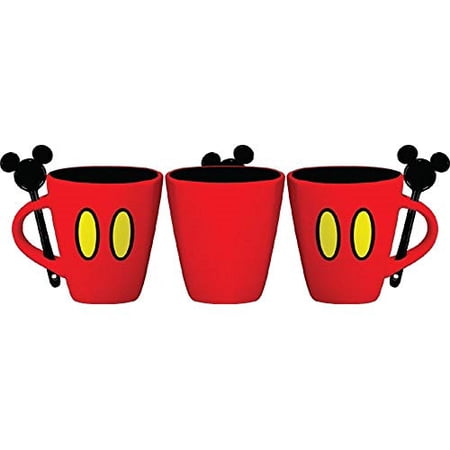 Disney Mickey Shorts 11oz Mug w/Spoon  Red Black Yellow