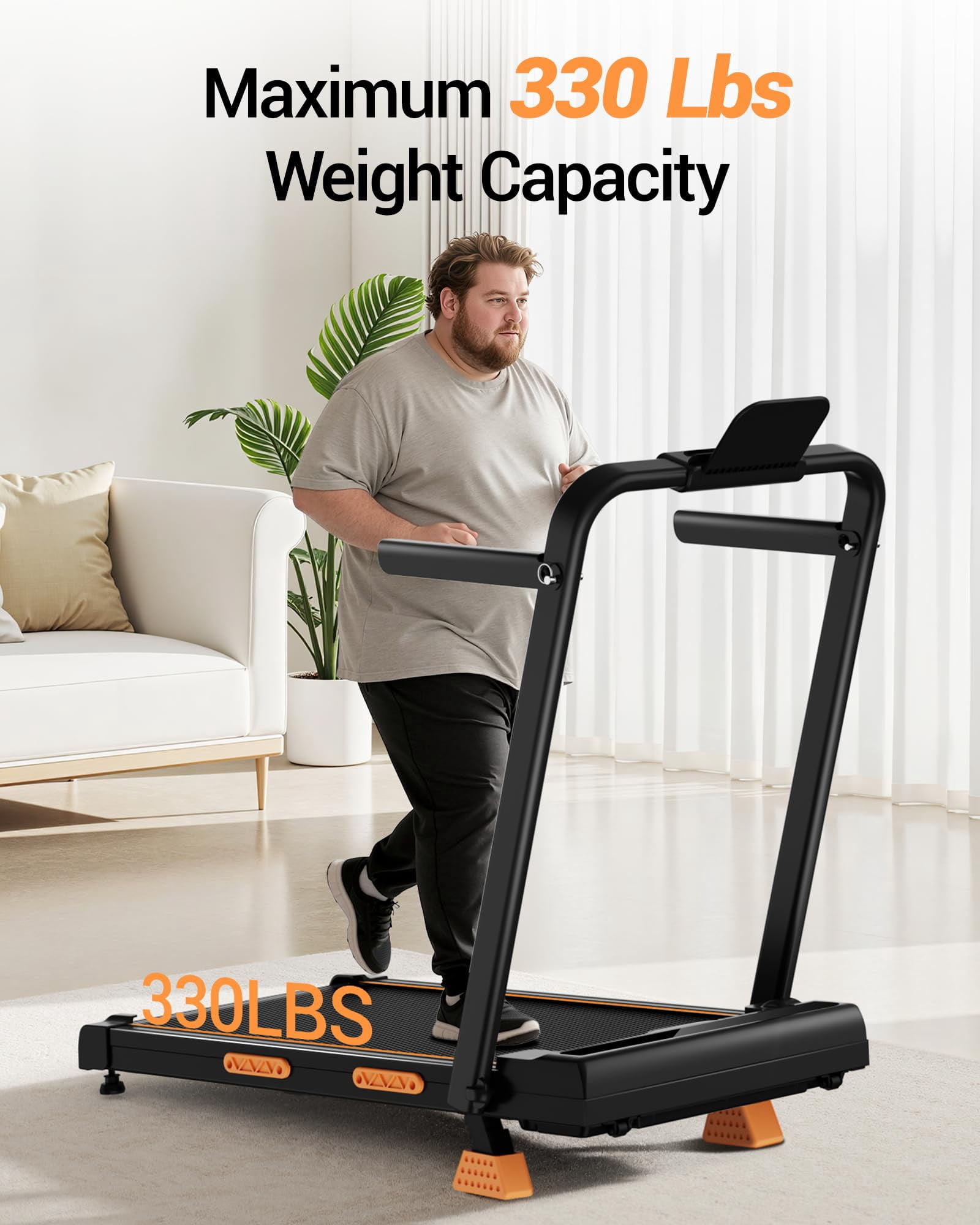 14% Incline Walking Pad Treadmills for Home Small, 4-in-1 Under Desk Treadmill with Handles, Foldable Treadmill with 2.5 HP Quiet Brushless
