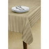 Canopy Stain Resistant Ribbon Stripe Microfiber Tablecloth, Clay Beige