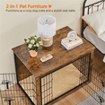 thumbnail image 3 of Yaheetech 37.8" W Industrial Dog Crate Furniture with Anti Skid Plush Mat, Rustic Brown, 3 of 11