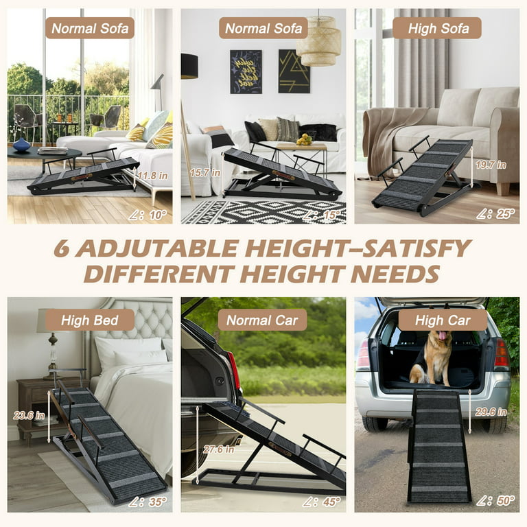 Portable Dog Car Step Stairs Lightweight Folding Pet Ladder For Truck SUV  Bed Sofa Pet Ramp with Nonslip Surface Iron Fram - AliExpress
