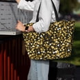 thumbnail image 6 of Large Beach Bags Water-resistant Sandproof - Gold Glitter lightning B Cute Beach Tote Bags for Women with Zipper, 6 of 6