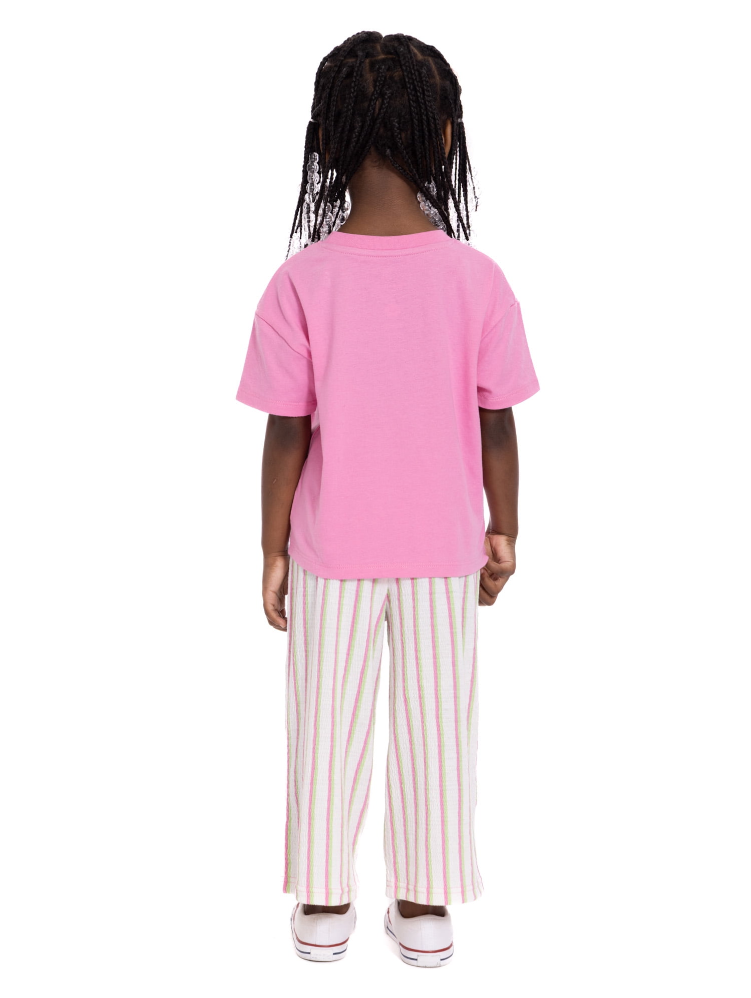 Hello Kitty Toddler Girls Graphic Tee and Stripe Pants Set, 2-Piece, Sizes 12M-5T