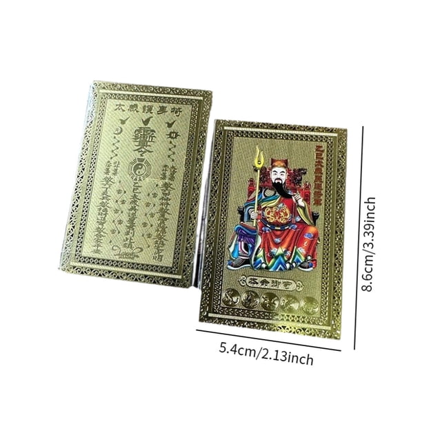Bunblic 6xChinese Amulet Card Protection Religious Card Alloy Luck