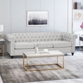 thumbnail image 5 of GDF Studio Zyiere Chesterfield Tufted 3 Seater Sofa with Nailhead Trim,  Pebble Gray Fabric, 5 of 11