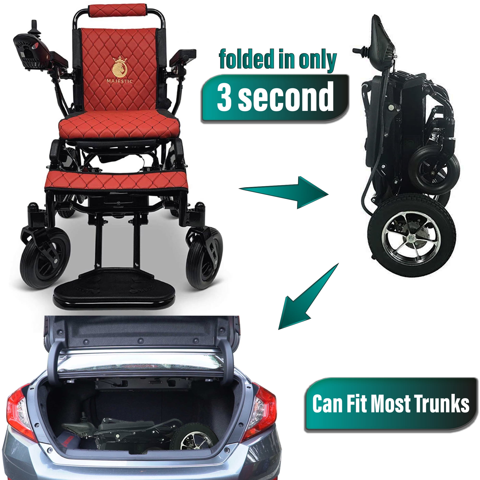 Buy Electric Wheelchair for Adults, Portable All Terrain Lightweight