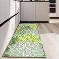thumbnail image 4 of Green Floral and Petal Pattern Kitchen Rug Mat,Kitchen Runner Rugs Non Skid Washable,Decorative Kitchen Floor Mats for Kitchen,Sink,Laundry,17"X47", 4 of 5