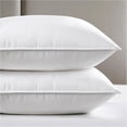 thumbnail image 3 of Queen Size Bed Pillows Set of 2 Soft Down Alternative Hotel Collection Pillows for Back Stomach Side Sleepers White Striped, 3 of 3